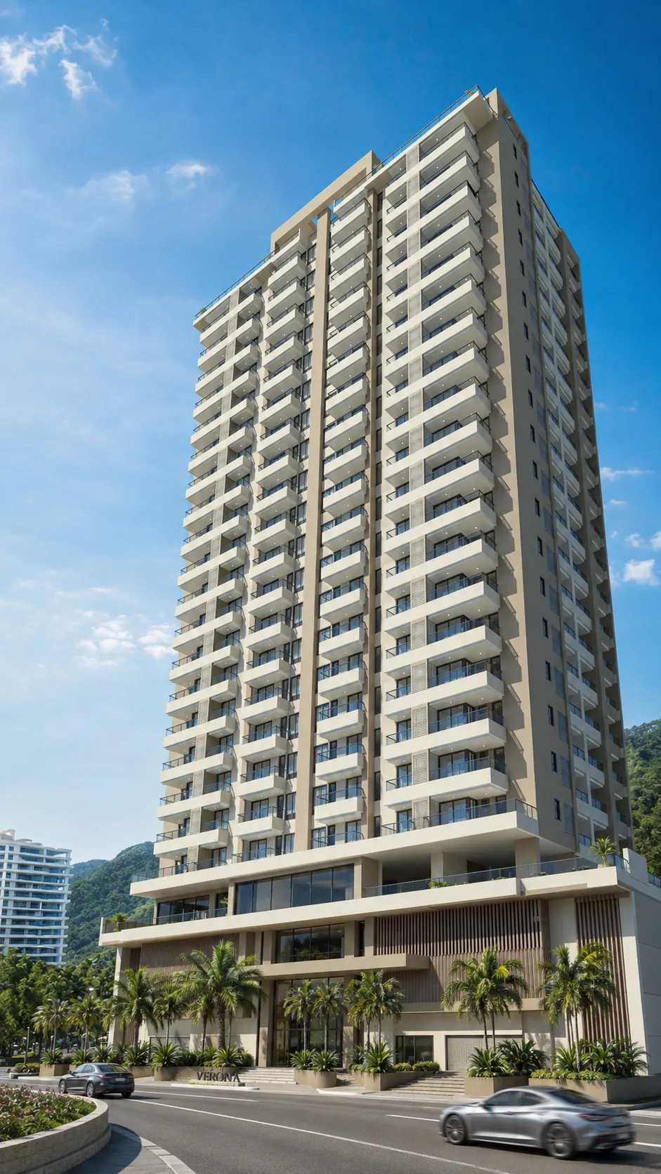Torre completa de Verona Beach, 24 pisos, en Playa Salguero, Santa Marta